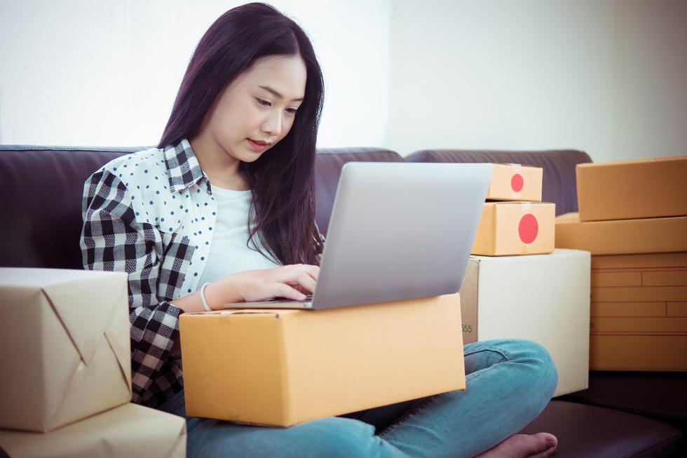 Business Owner Working on Her Laptop